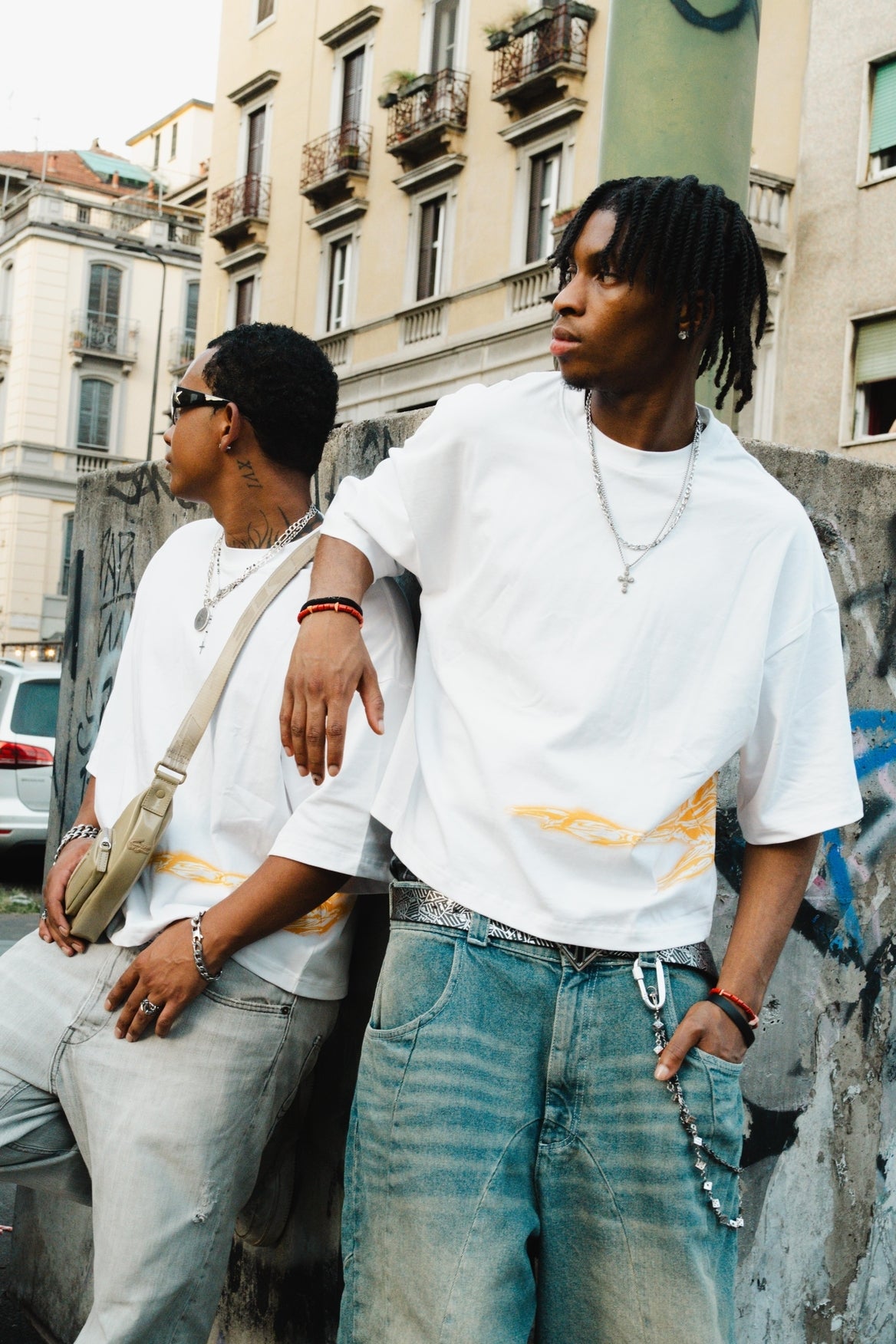 WHITE "SCORPION"🦂 BOXY FIT TEE