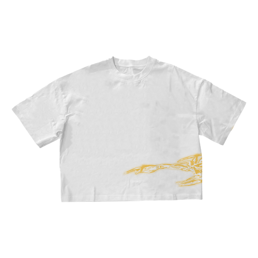 WHITE "SCORPION"🦂 BOXY FIT TEE
